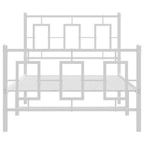  fehér fém ágykeret fej- és lábtámlával 90x200 cm