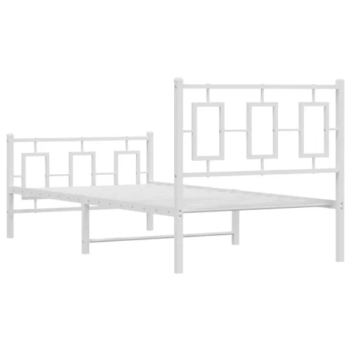  fehér fém ágykeret fej- és lábtámlával 90x200 cm