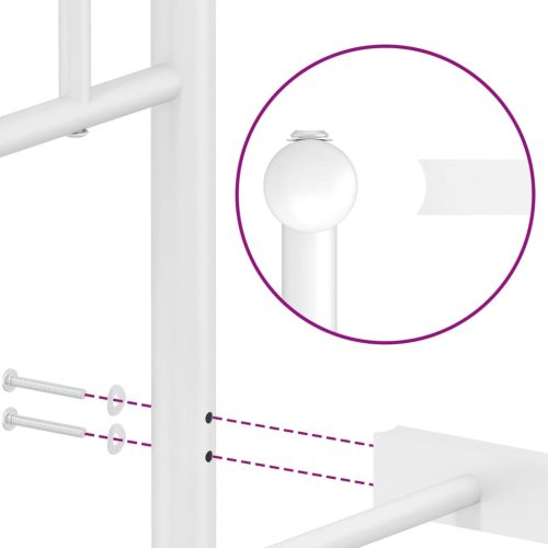  fehér fém ágykeret fej- és lábtámlával 160x200 cm