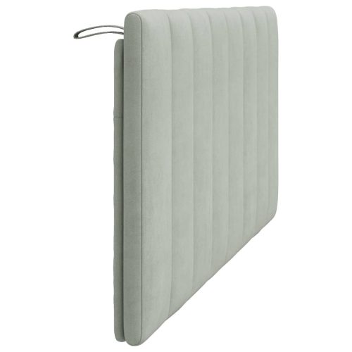  világosszürke bársony fejtámla párna 160 cm