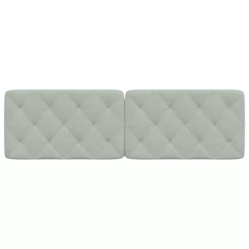  világosszürke bársony fejtámla párna 160 cm