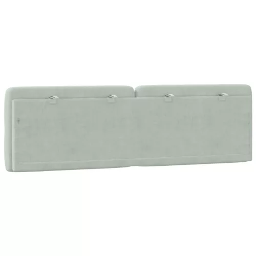  világosszürke bársony fejtámla párna 160 cm