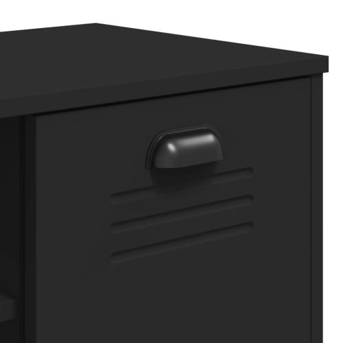  VIKEN fekete szerelt fa cipőtároló pad 106 x 35 x 45 cm