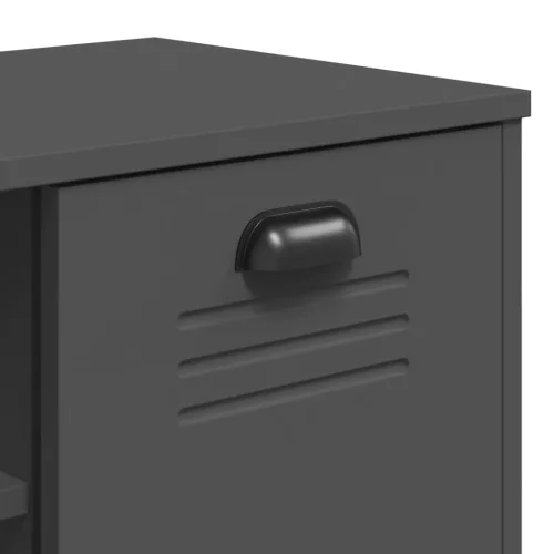  VIKEN antracitszürke szerelt fa cipőtároló pad 106 x 35 x 45 cm