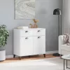  VIKEN fehér szerelt fa tálalószekrény 80 x 40 x 80 cm