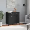  VIKEN fekete szerelt fa tálalószekrény 80 x 40 x 80 cm
