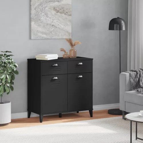  VIKEN fekete szerelt fa tálalószekrény 80 x 40 x 80 cm