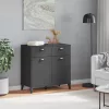  VIKEN antracitszürke szerelt fa tálalószekrény 80 x 40 x 80 cm