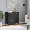  VIKEN fekete szerelt fa tálalószekrény 80 x 40 x 80 cm