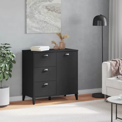  VIKEN fekete szerelt fa tálalószekrény 80 x 40 x 80 cm