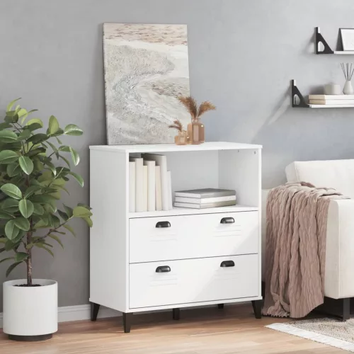  VIKEN fehér szerelt fa könyvszekrény 80 x 40 x 90 cm