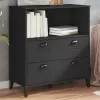  VIKEN fekete szerelt fa könyvszekrény 80 x 40 x 90 cm