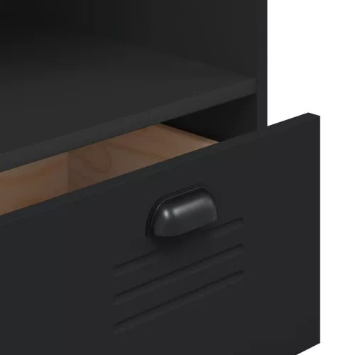  VIKEN fekete szerelt fa könyvszekrény 80 x 40 x 90 cm