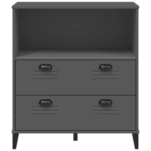  VIKEN antracitszürke szerelt fa könyvszekrény 80 x 40 x 90 cm