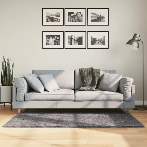  HUARTE antracit rövid szálú puha és mosható szőnyeg 80 x 150 cm
