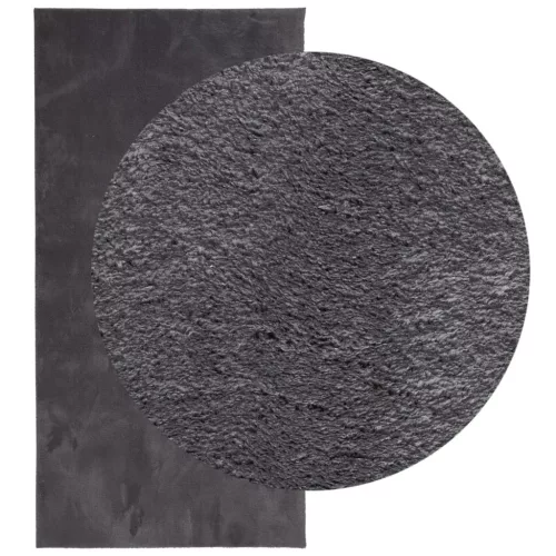  HUARTE antracit rövid szálú puha és mosható szőnyeg 100x200 cm