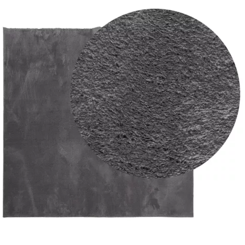  HUARTE antracit rövid szálú puha és mosható szőnyeg 120x120 cm