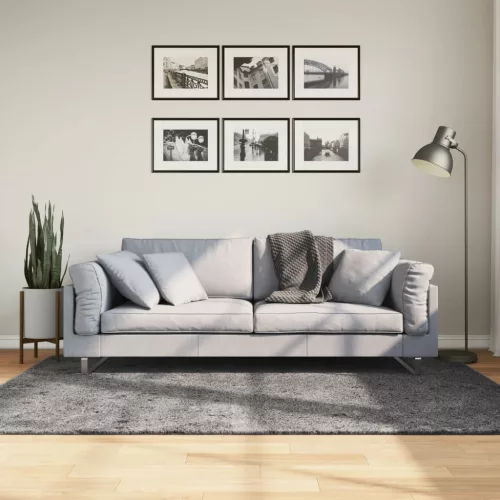  HUARTE antracit rövid szálú puha és mosható szőnyeg 140x200 cm