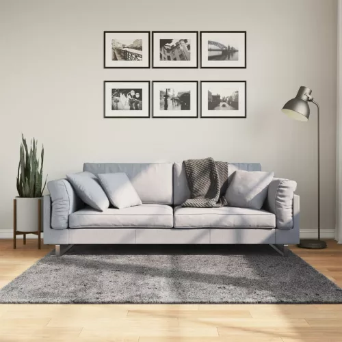  HUARTE antracit rövid szálú puha és mosható szőnyeg 160x160 cm