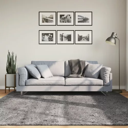  HUARTE antracit rövid szálú puha és mosható szőnyeg 200x200 cm