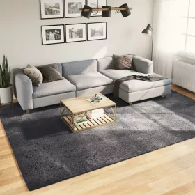    HUARTE antracit rövid szálú puha és mosható szőnyeg 240x340 cm