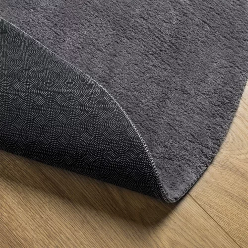  HUARTE antracit rövid szálú puha és mosható szőnyeg Ø 120 cm