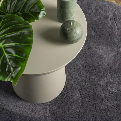  HUARTE antracit rövid szálú puha és mosható szőnyeg Ø 160 cm