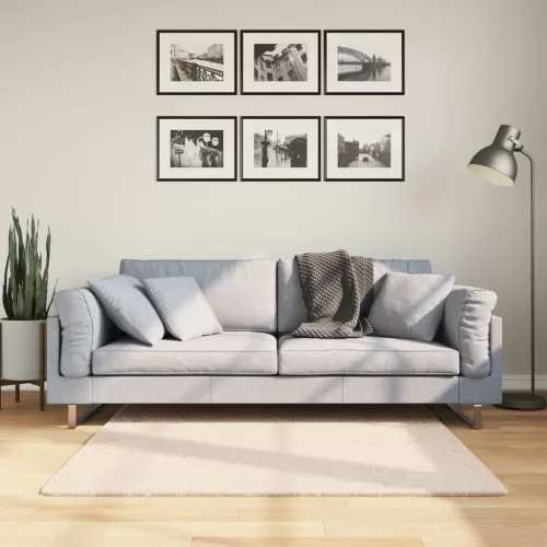  HUARTE bézs rövid szálú puha és mosható szőnyeg 120 x 120 cm