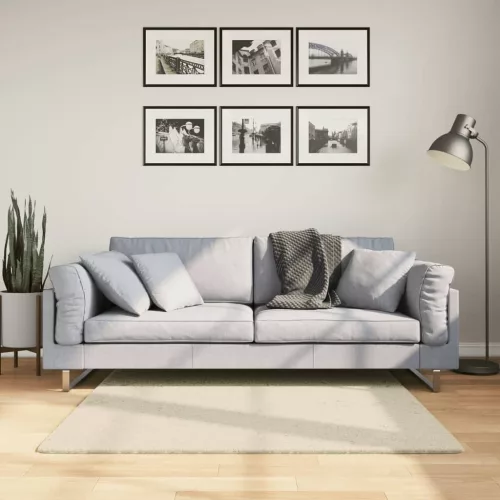  HUARTE krémszínű rövid szálú puha és mosható szőnyeg 120x120 cm