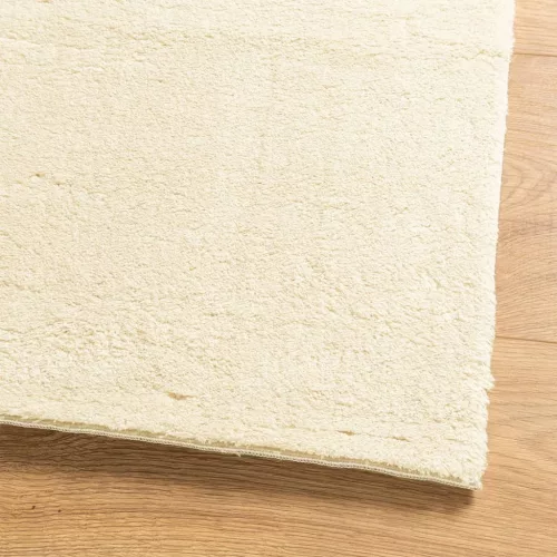  HUARTE krémszínű rövid szálú puha és mosható szőnyeg 120x120 cm