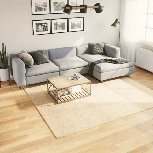  HUARTE krémszínű rövid szálú puha és mosható szőnyeg 240x240 cm