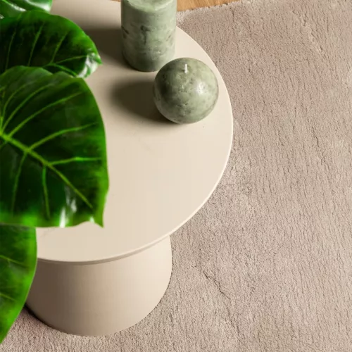  HUARTE homokszínű rövid szálú puha és mosható szőnyeg 200x200cm