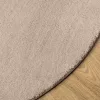  HUARTE homokszínű rövid szálú puha és mosható szőnyeg Ø 80 cm