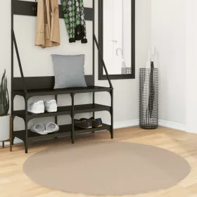    HUARTE homokszínű rövid szálú puha és mosható szőnyeg Ø 120 cm