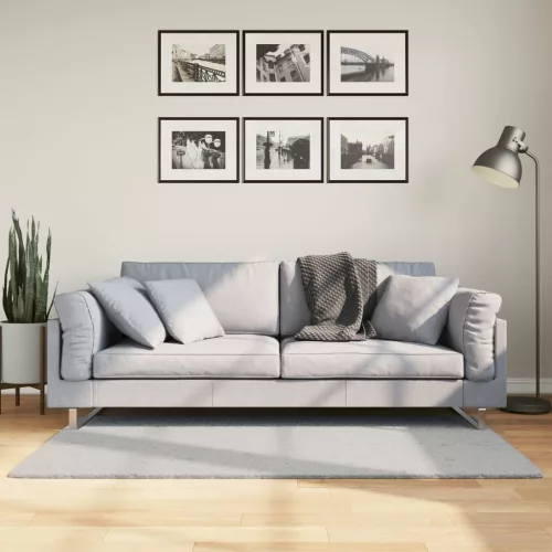  HUARTE szürke rövid szálú puha és mosható szőnyeg 80 x 150 cm
