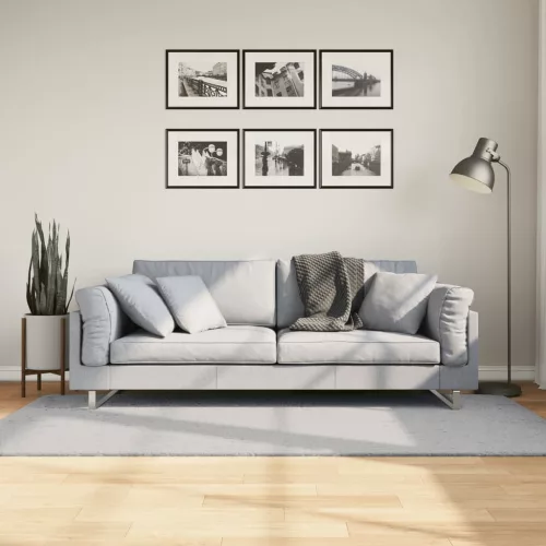  HUARTE szürke rövid szálú puha és mosható szőnyeg 100 x 200 cm