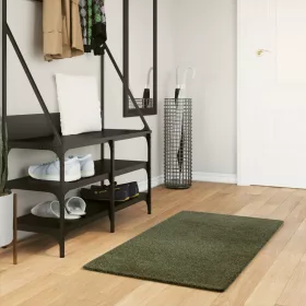    HUARTE erdőzöld rövid szálú puha és mosható szőnyeg 60 x 110 cm