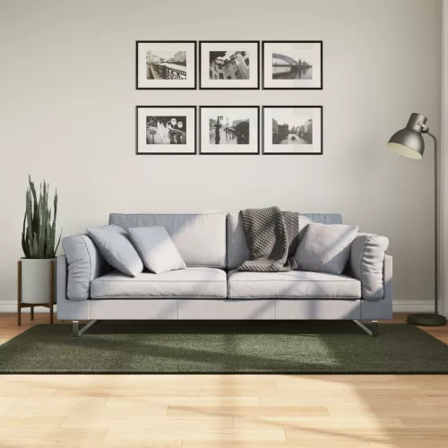  HUARTE erdőzöld rövid szálú puha és mosható szőnyeg 100x200 cm