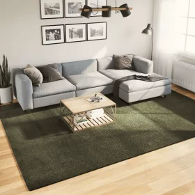    HUARTE erdőzöld rövid szálú puha és mosható szőnyeg 240x340 cm