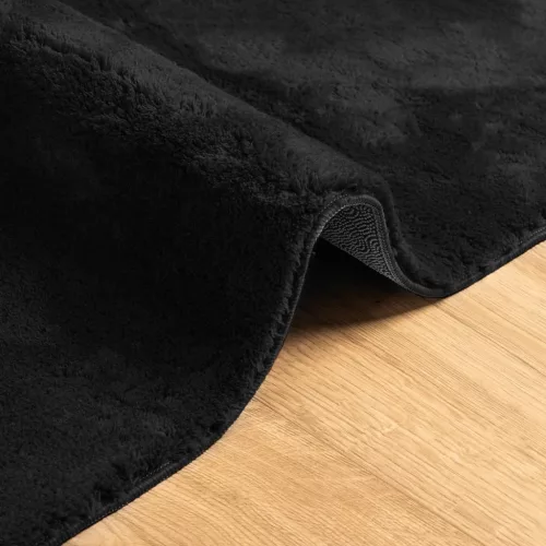  HUARTE fekete rövid szálú puha és mosható szőnyeg 60 x 110 cm
