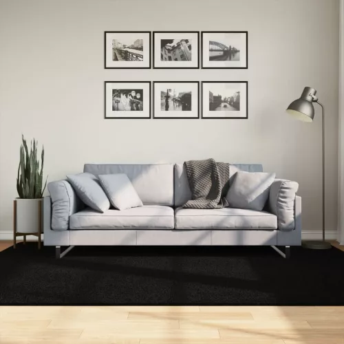 HUARTE fekete rövid szálú puha és mosható szőnyeg 160 x 230 cm