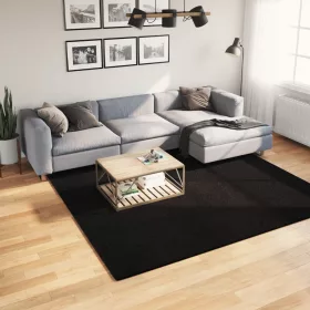    HUARTE fekete rövid szálú puha és mosható szőnyeg 240 x 240 cm