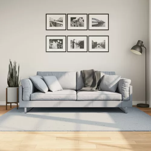  HUARTE kék rövid szálú puha és mosható szőnyeg 140 x 200 cm