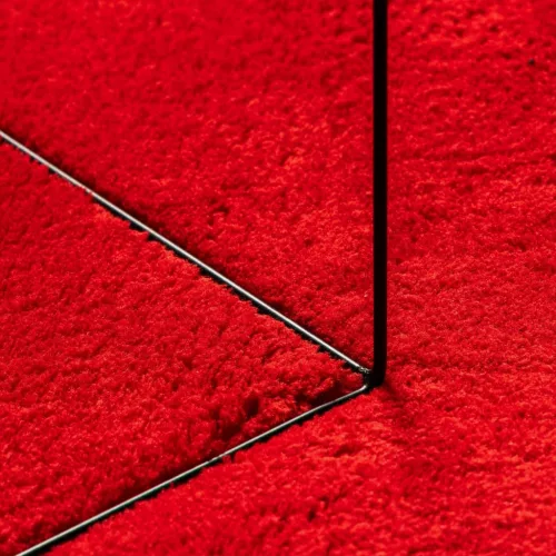  HUARTE piros rövid szálú puha és mosható szőnyeg 140 x 200 cm