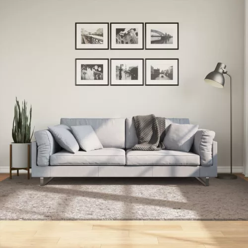  PAMPLONA bézs magas szálú bolyhos modern szőnyeg 160 x 230 cm