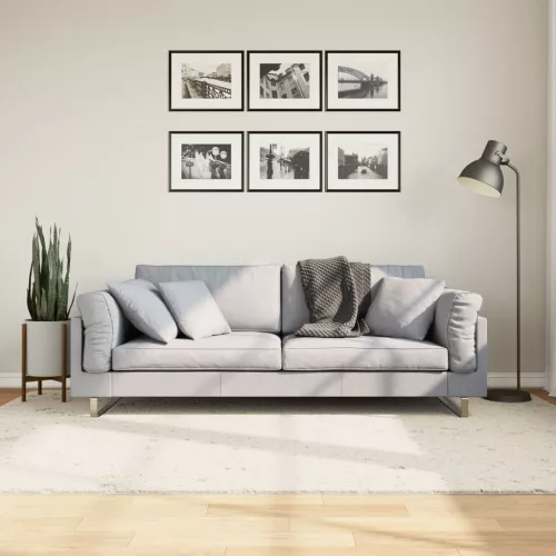  PAMPLONA krémszínű magas szálú bolyhos modern szőnyeg 160x230cm