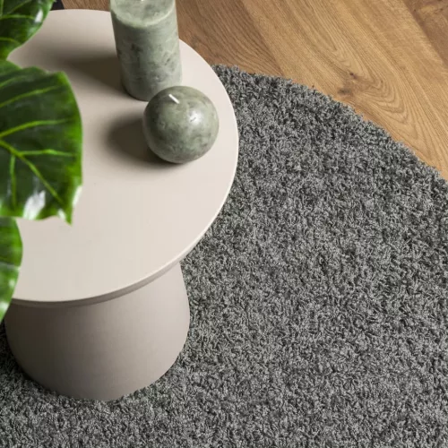  PAMPLONA zöld magas szálú bolyhos modern szőnyeg Ø 80 cm