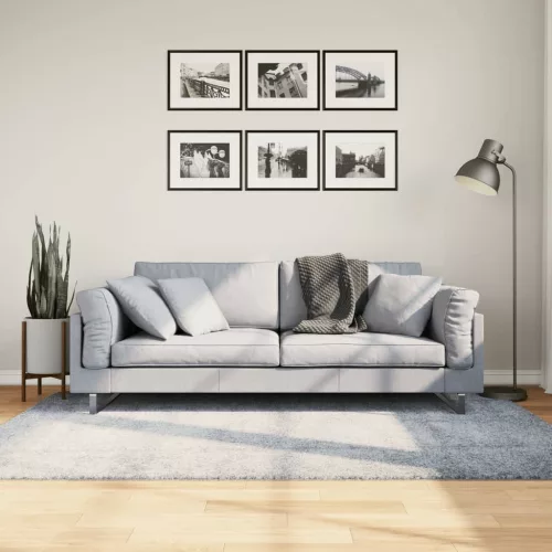  PAMPLONA kék magas szálú bolyhos modern szőnyeg 140 x 200 cm