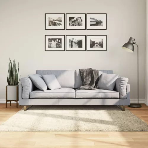  PAMPLONA arany magas szálú bolyhos modern szőnyeg 160 x 160 cm