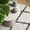  PAMPLONA krém-fekete magas szálú bolyhos modern szőnyeg Ø100 cm